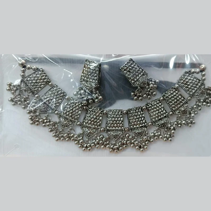 Luxury Custom Necklace-Manisha Jewellery Oxidised Plated Ghungroo Choker Necklace Set