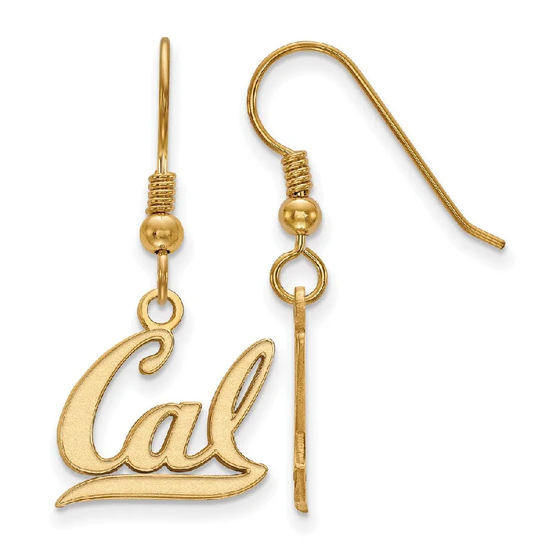 Classic Round Earrings-14k Gold Plated Silver U of California Berkeley SM Wire Earrings