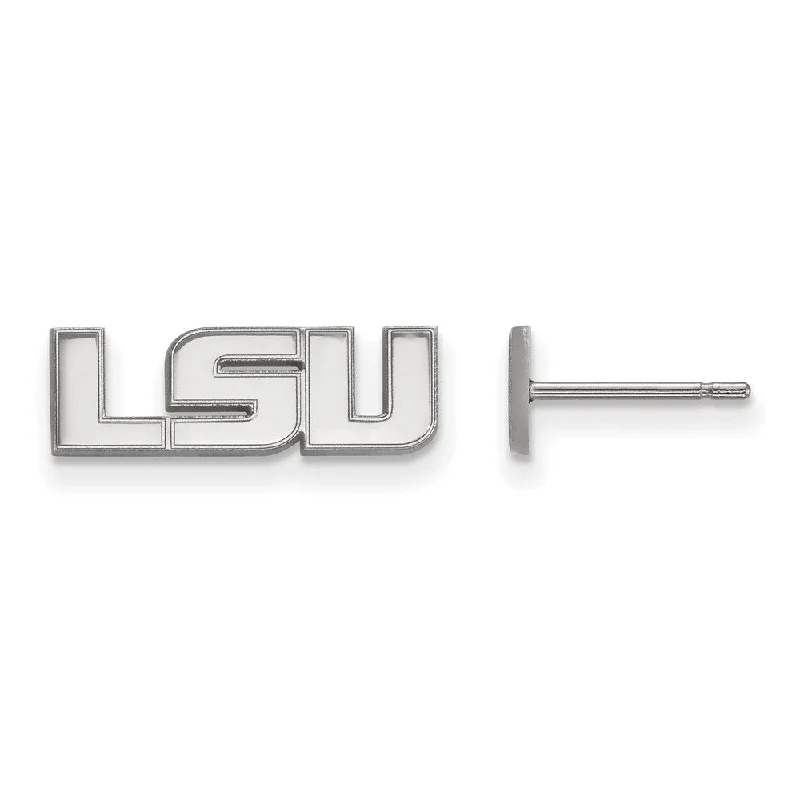 Gold Plated Earrings-Sterling Silver Louisiana State University XS 'LSU' Post Earrings