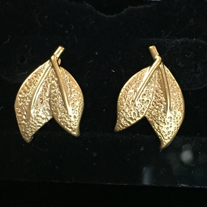 Wedding Diamond Earrings-Matte Gold Earrings