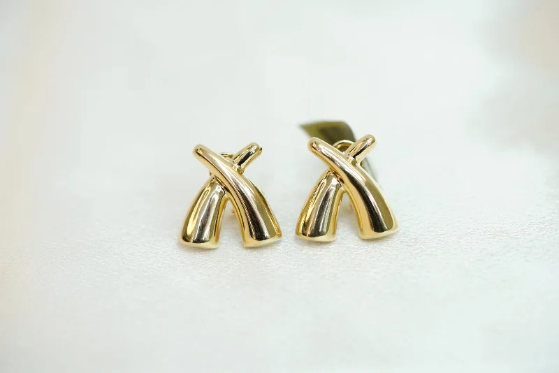 Sterling Silver Earrings-14k X Clip Earrings