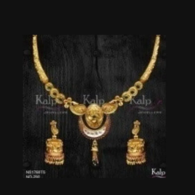 Modern Designer Necklace-Kalp Jewellers Copper Gold Plated Necklace Set