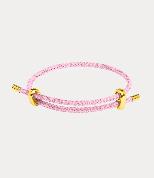 Personalized Friendship Bracelets-Zenzii Adjustable Braided Rope Bracelet in Light Pink