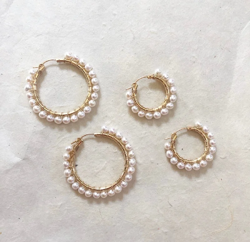 Chic Drop Earrings-Lucia Pearl Hoops