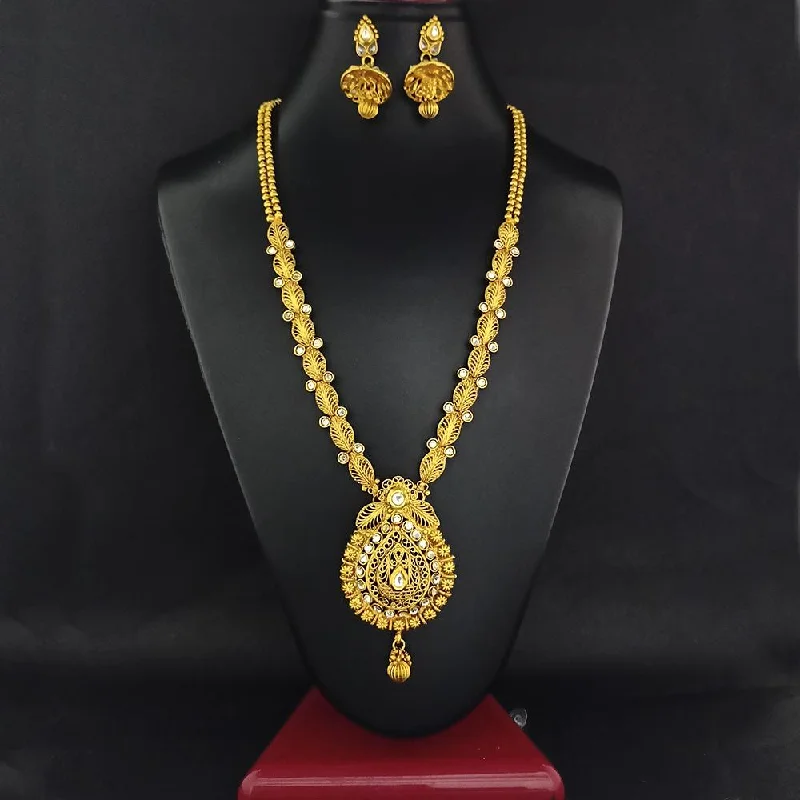 Gemstone Pendant for Necklace-Darshana Jewels Gold Plated White Kundan Necklace Set  - FAP0001A