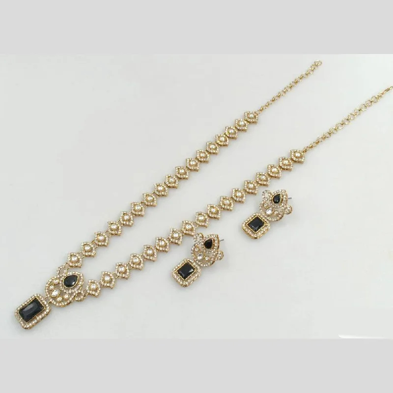 Stylish Pearl Necklace-JCM Gold Plated Austrian Stone Long Necklace Set