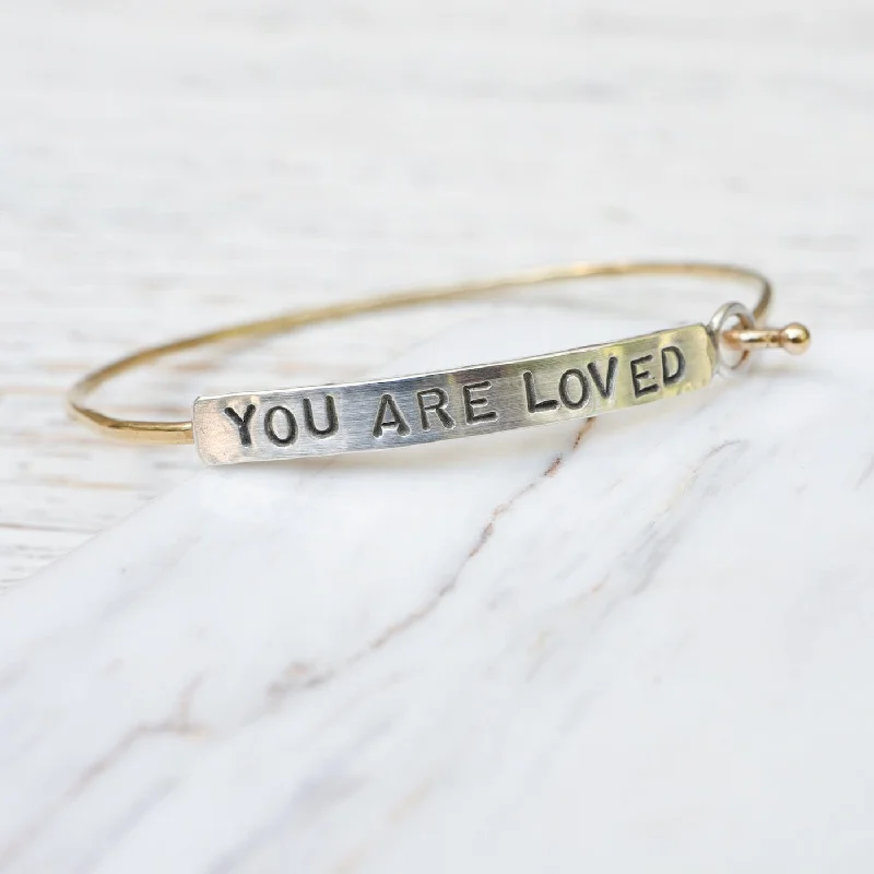 Stackable Diamond Bracelets-"Say It" Word Bracelet - You Are Loved