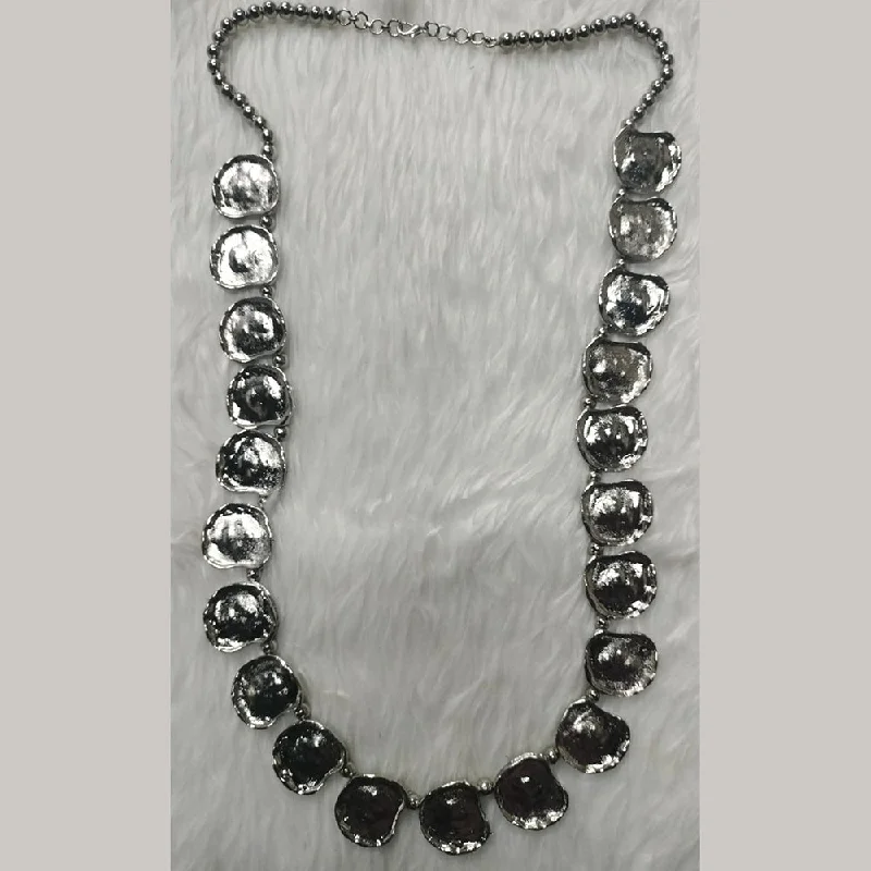 Artistic Crystal Necklace-Kumavat Jewels Oxidised Plated Long Necklace