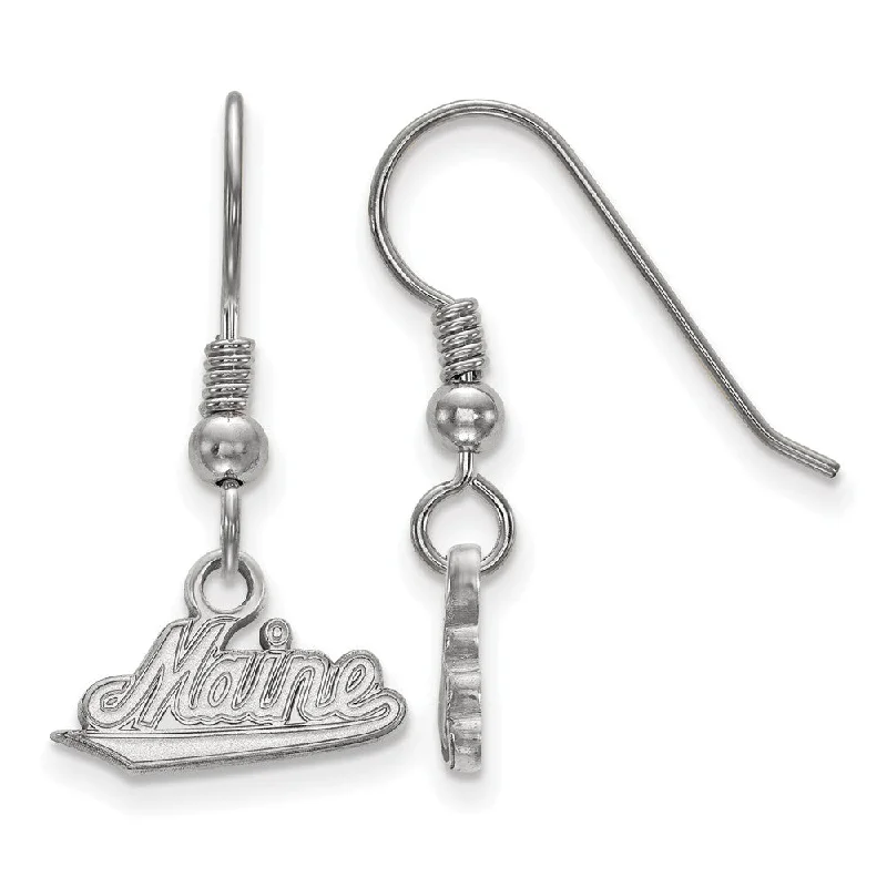 Chic Ear Cuffs-Sterling Silver University of Maine Small Dangle Earrings