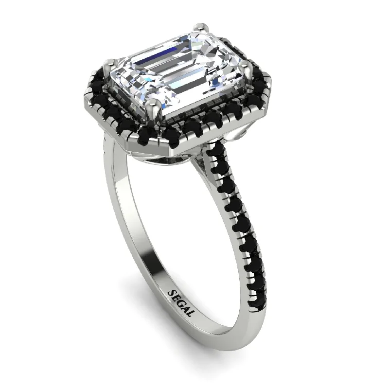 Gold Infinity Ring-Gorgeous Emerald Cut Diamond Pave Engagement Ring With Hidden Stone - Veronica No. 33