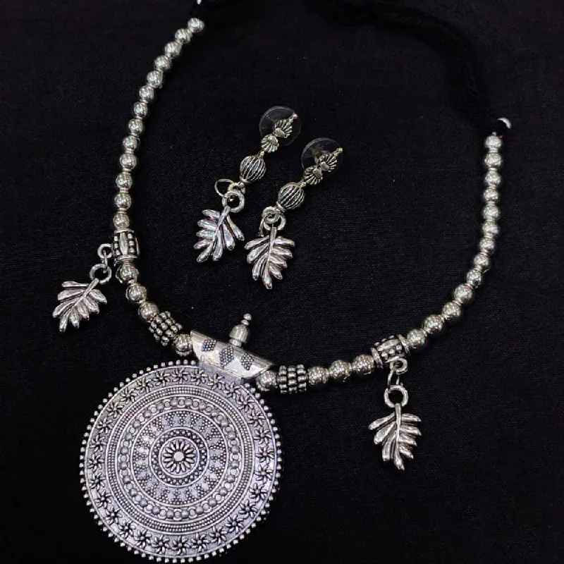 Luxury Pearl Necklace-Manisha Jewellery Oxidised Plated Necklace Set