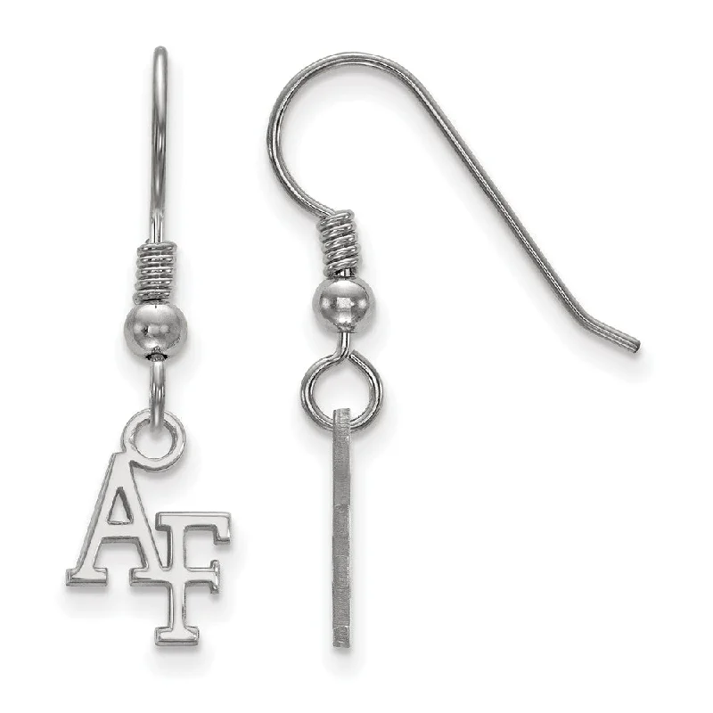 Diamond Drop Earrings-Sterling Silver Air force Academy XS (Tiny) Dangle Earrings