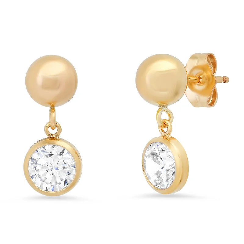 Trendy Pearl Earrings-Sphere diamond drop studs