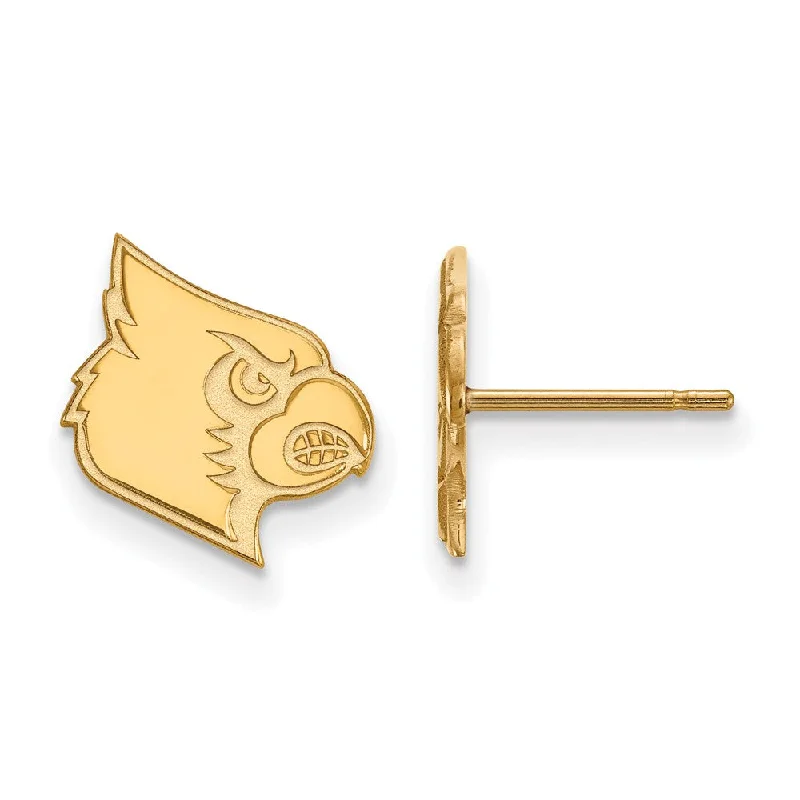 Trendy Ear Jackets-10k Yellow Gold University of Louisville Small Post Earrings