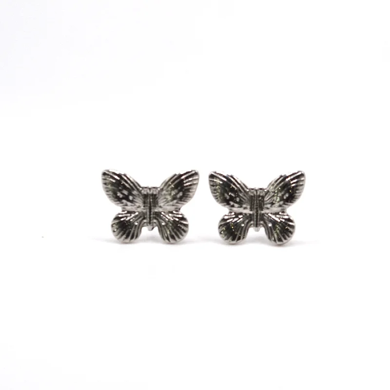 Small Silver Stud Earrings-La Farfala Earring