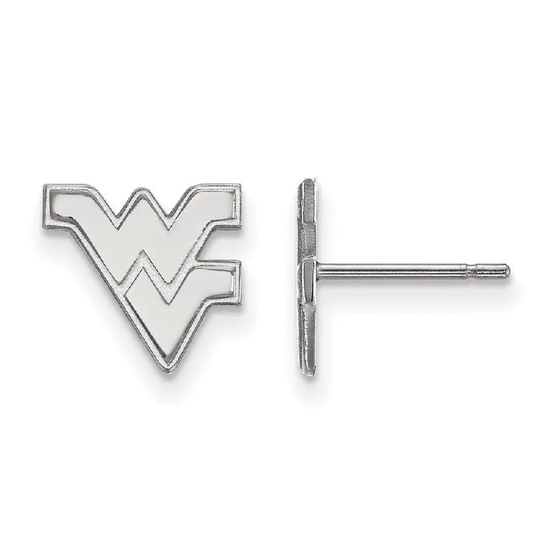 Artistic Wire Earrings-Sterling Silver West Virginia University XS (Tiny) 'WV' Post Earrings