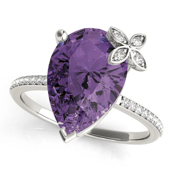 Men's Wedding Ring-14K Amethyst Diamond Ring