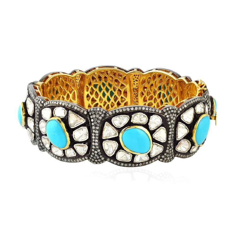 Colorful Glass Bangles-Monarch Turquoise Bangle