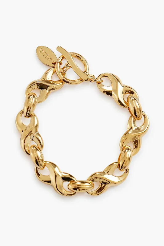 Bohemian Charm Bracelets-Gold Infinity Link Bracelet