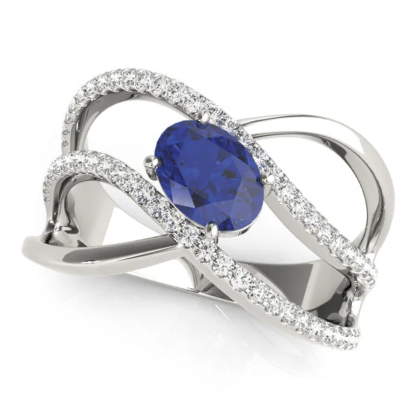 Classic Wedding Ring-14K Oval Sapphire Ring