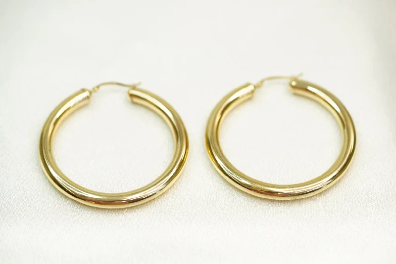 Classic Silver Hoop Earrings-14k Big Hoop Earrings