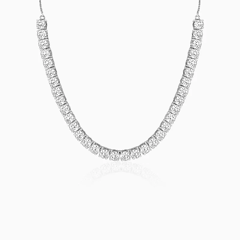 Fashionable Multi-Chain Necklace-Silver Zircon Solitaire Necklace