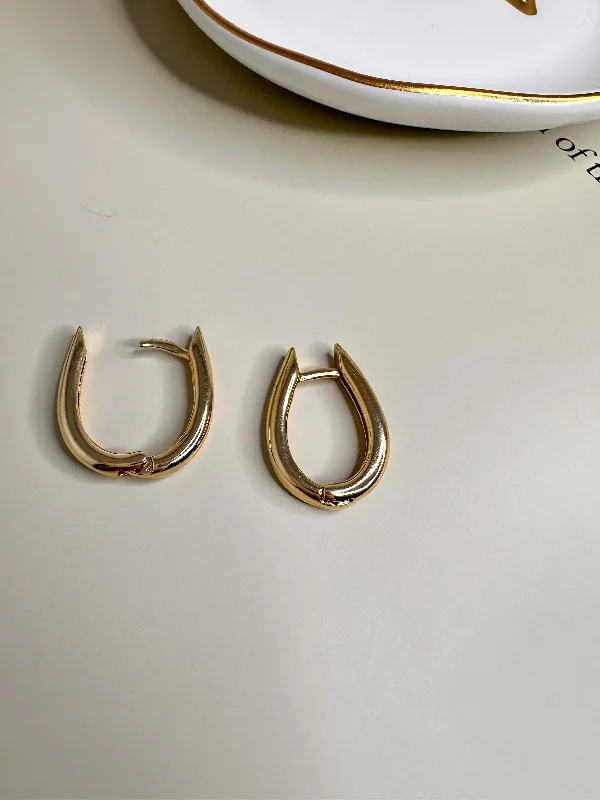 Large Silver Earrings-Velani U Hoop Earrings