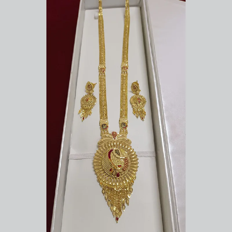 Classy Silver Necklace-Pari Art Jewellery Forming Long Necklace Set