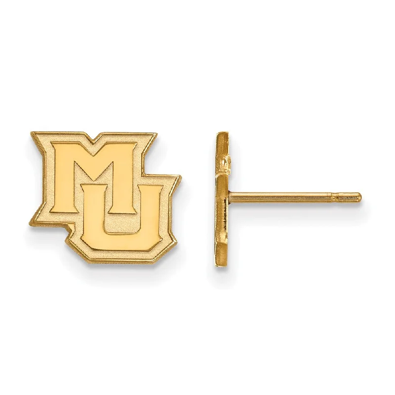 Wedding Party Earrings-14k Yellow Gold Marquette University XS (Tiny) Post Earrings