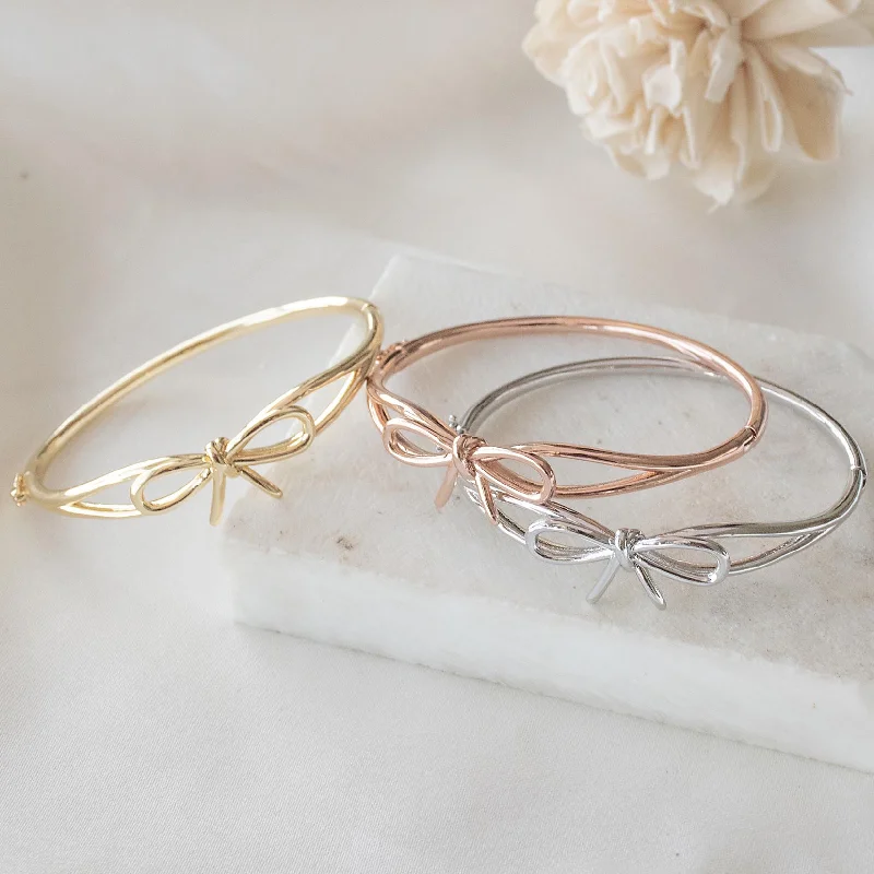 Handmade Diamond Bangles-Bow Knot Bangle