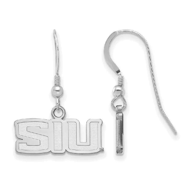 Sterling Silver Earrings-Sterling Silver Southern Illinois University XS (Tiny) Dangle Earrings