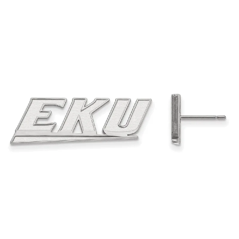 Rose Gold Chain Earrings-Sterling Silver Eastern Kentucky University Small Post Earrings