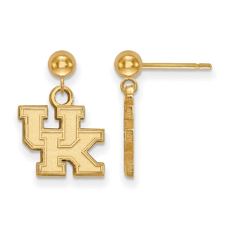 Wedding Diamond Earrings-14k Yellow Gold University of Kentucky Ball Dangle Earrings