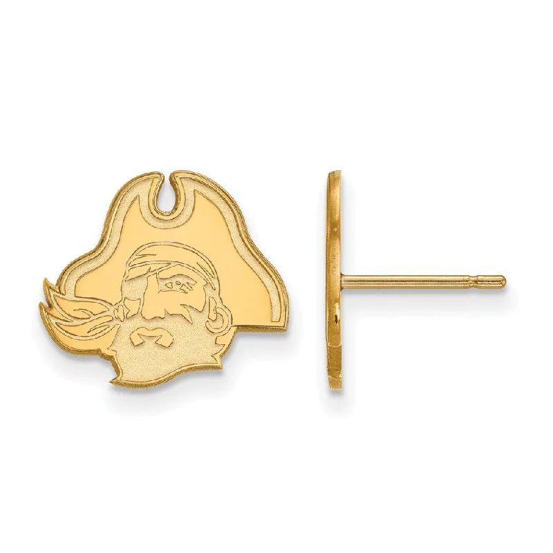 Celestial Star Earrings-10k Yellow Gold East Carolina University Small Pirate Post Earrings