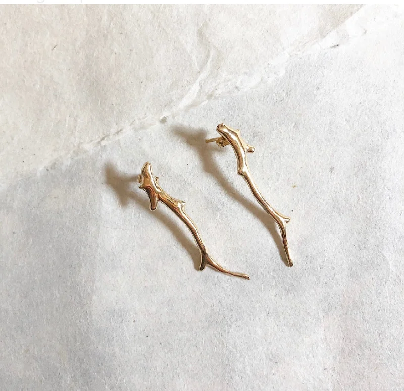 Vintage Pearl Earrings-Coral branch 14k earrings