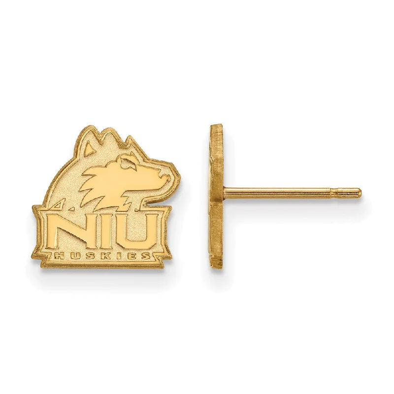 Beautiful Diamond Earrings-14k Yellow Gold Northern Illinois University XS (Tiny) Post Earrings