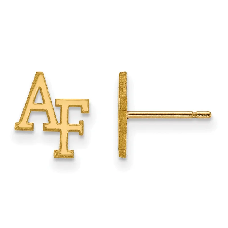 Fashionable Hoop Earrings-14k Yellow Gold Air force Academy XS (Tiny) Post Earrings