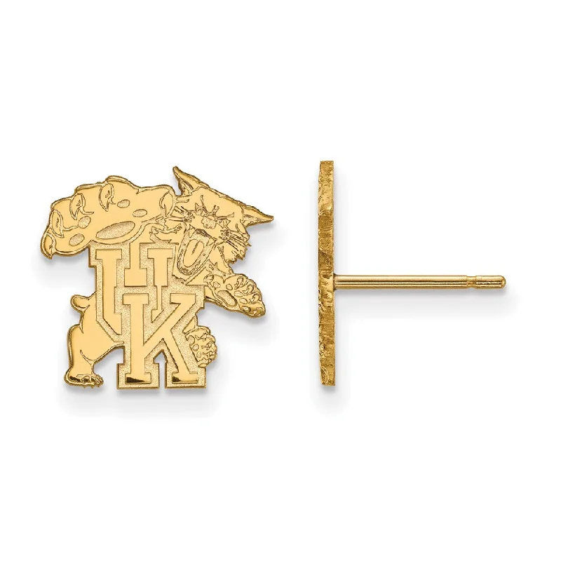 Simple Gold Earrings-14k Gold Plated Silver University of Kentucky Small Post Earrings