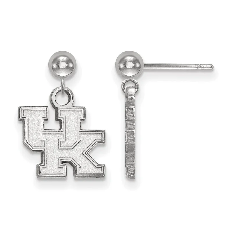 Opal Drop Earrings-14k White Gold University of Kentucky Ball Dangle Earrings