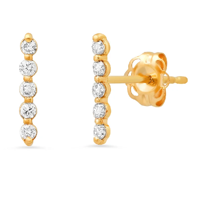 Beautiful Long Earrings-14k Diamond stick studs