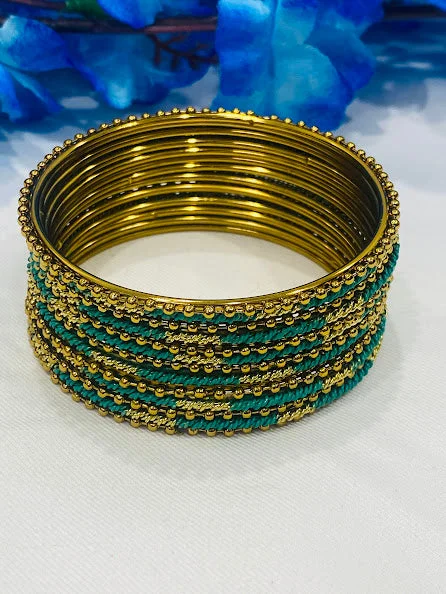 Luxury Pearl Bangle Set-Indian Traditional Colorful Antique Gold with unique design Bangles