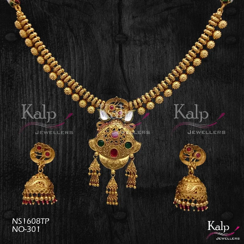 Minimalist Necklace-Kalp Jewellers Copper Gold Plated Necklace Set