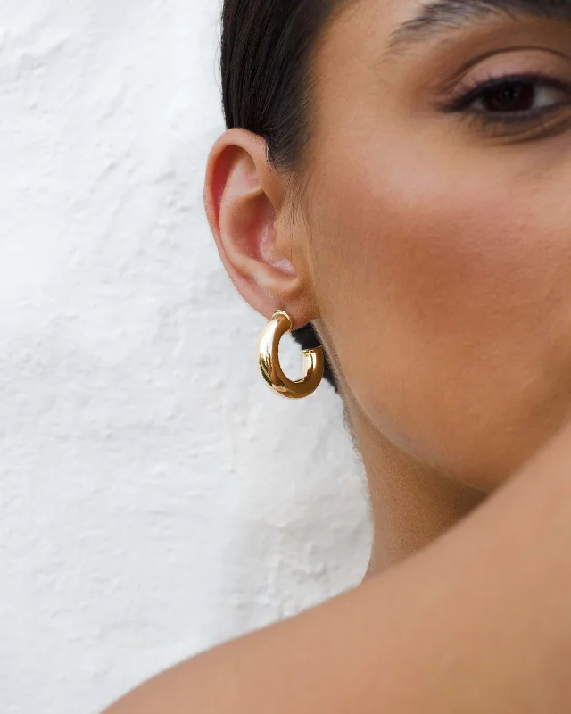 Large Statement Earrings-Velani Chunky C Hoop