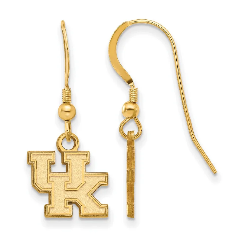 Glamorous Drop Earrings-14k Gold Plated Silver Univ. of Kentucky XS (Tiny) Dangle Earrings