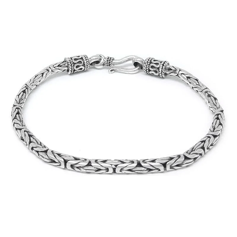 Unique Silver Bracelets-Traditional Small Link Sterling Silver Bracelet