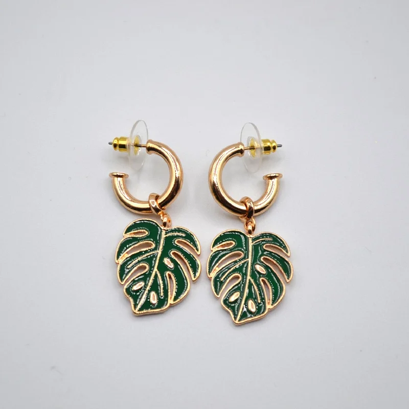 Elegant Sapphire Earrings-Monstera Earrings