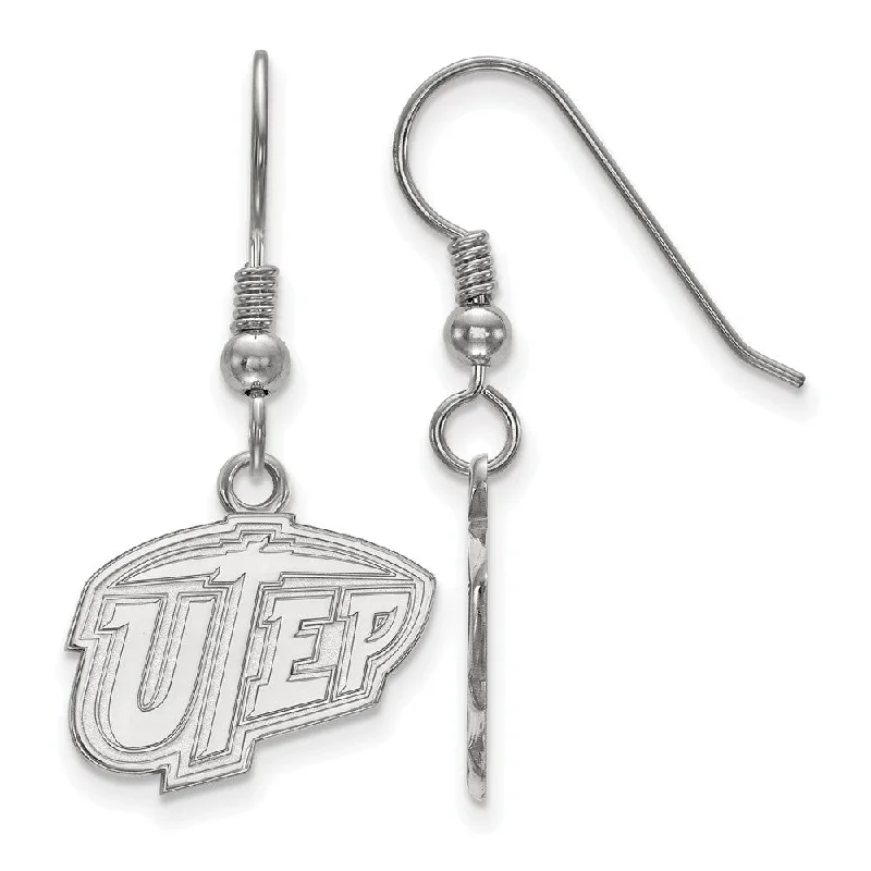 Funky Earrings for Teens-Sterling Silver University of Texas El Paso Dangle Earring