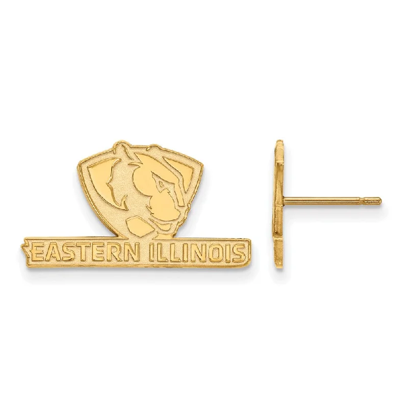 Rose Gold Stud Earrings-10k Yellow Gold Eastern Illinois University Small Post Earrings