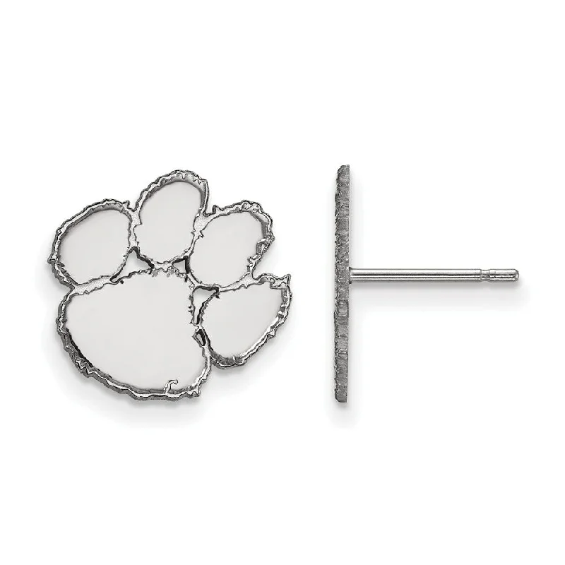 Tiny Stud Earrings-Sterling Silver Clemson University Small Post Earrings