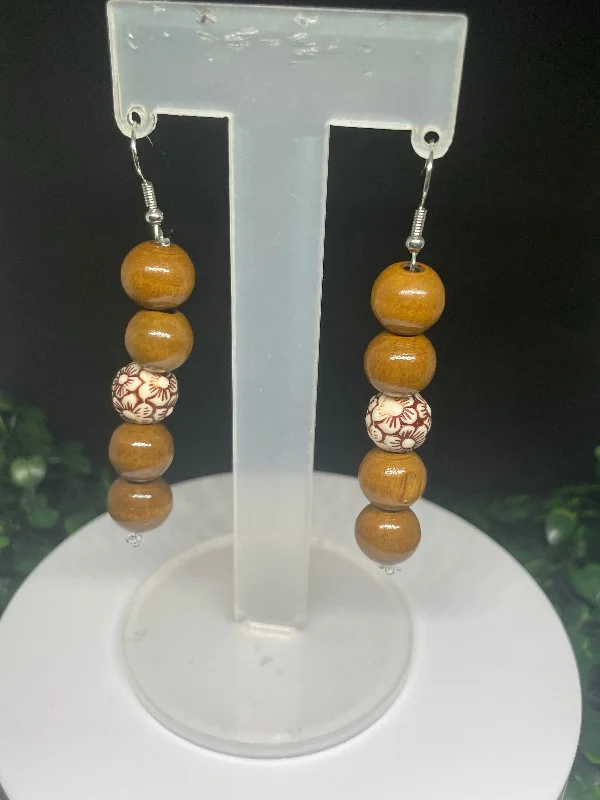 Diamond Cluster Earrings-Wood earrings